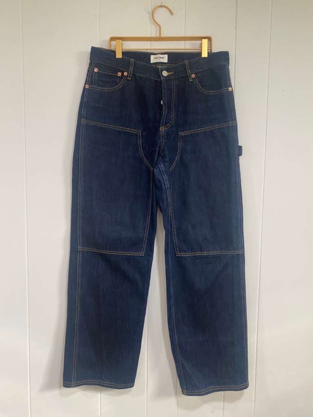 Still Here Men's Dark Blue Carpenter Jeans - Classic Workwear Fit 28 (30x29)
